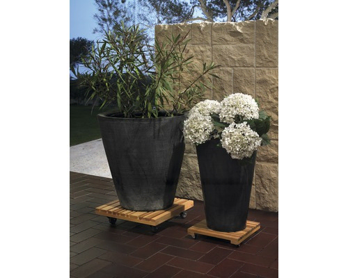 Plantentrolleys Hout vierkant Feng Shui 28x28cm