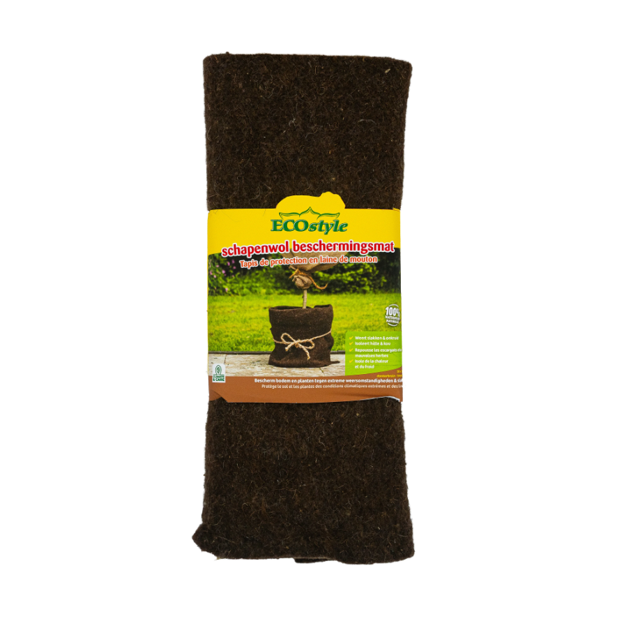 Schapenwol beschermingsmat (50cm x 150cm) donker bruin – optimale plantbescherming 🌱