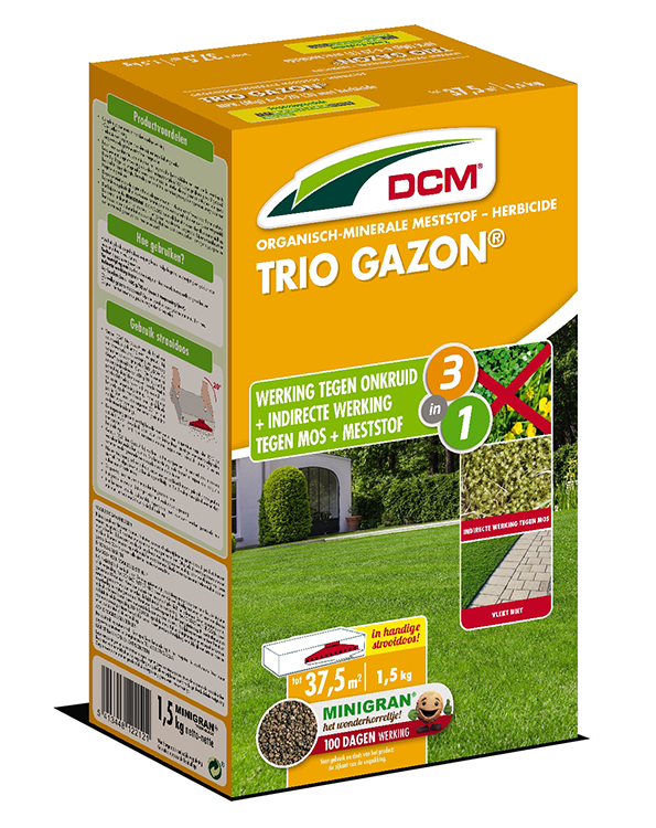 DCM Meststof Gazon Trio tegen mos en onkruid 1,5kg