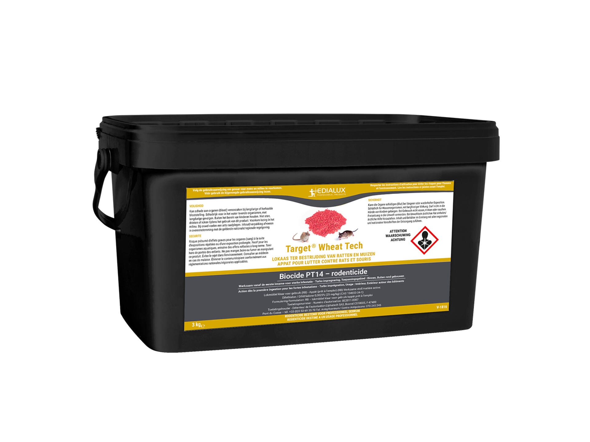 Professioneel rattengif Target Wheat Tech voor Ratten en muizen 3kg