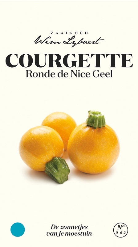 Wim Lybaert courgette zaden: Ronde de Nice (geel) - Zoete, gele courgettes voor een kleurrijke en smaakvolle oogst.