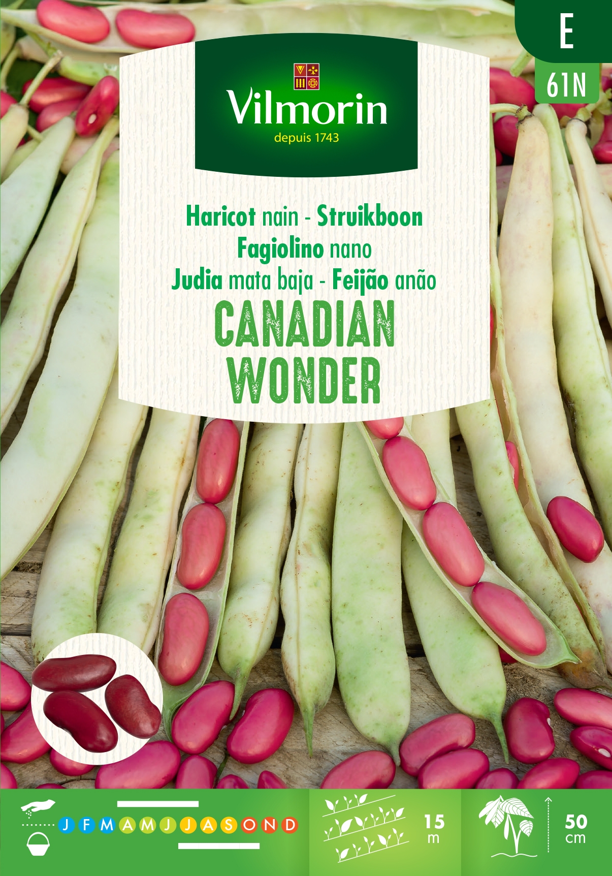 Vilmorin zaden Struikboon Droogboon Canadian Wonder 150g