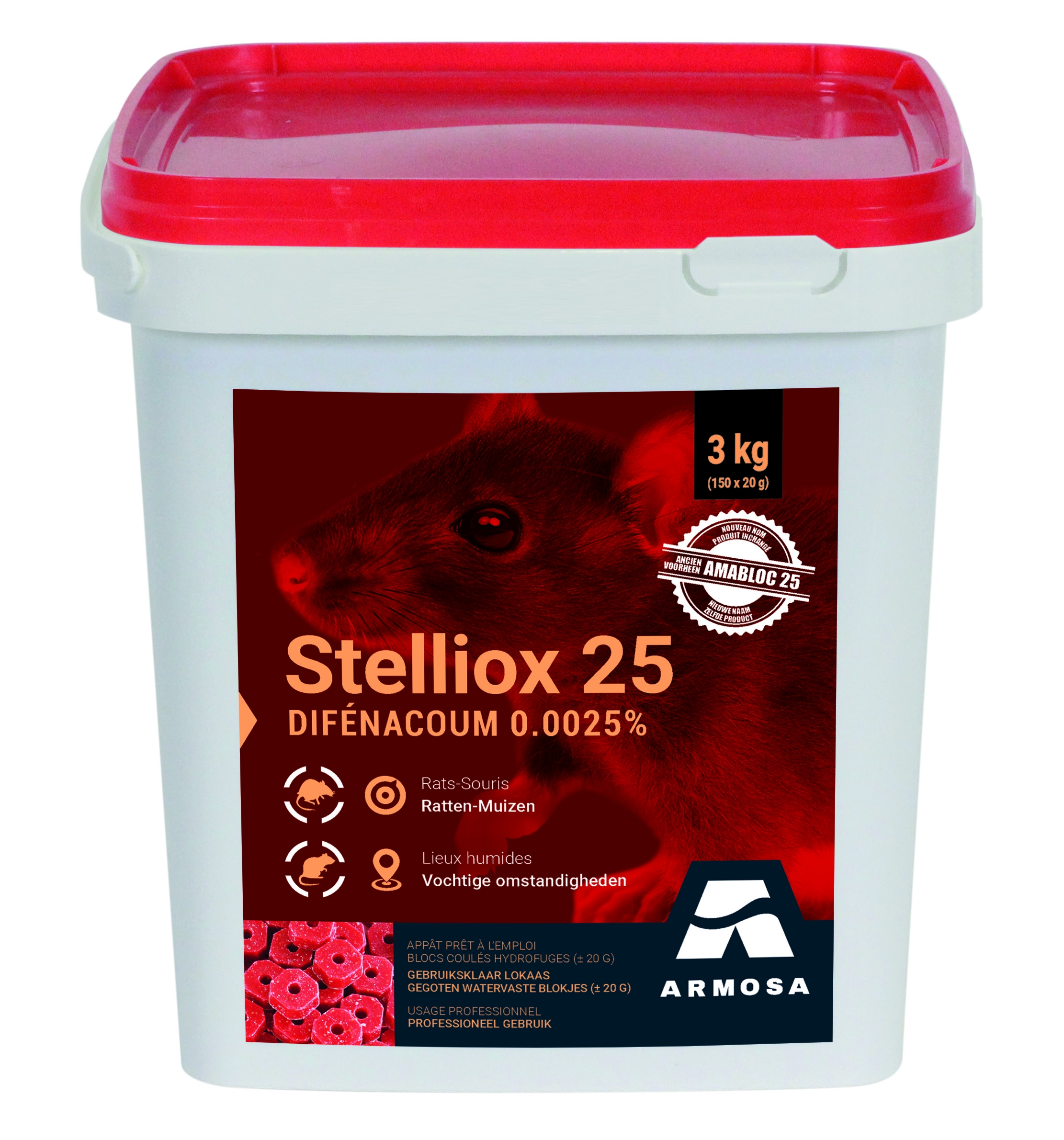 Blok Rattengif voor buiten Stelliox  3 kg | Vochtbestendig 💧