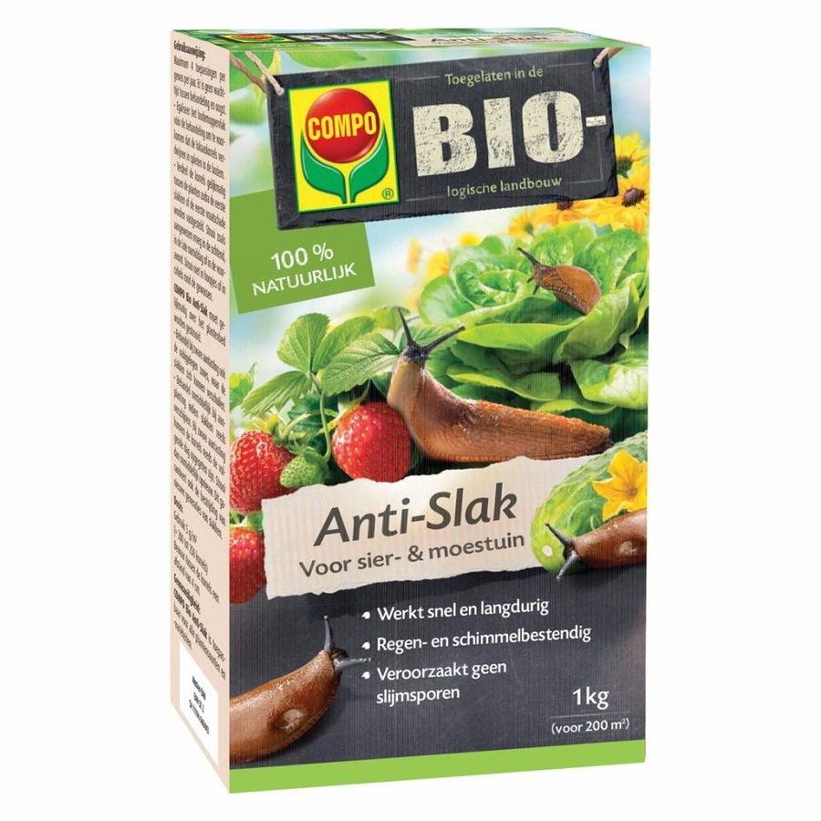 Biologische Slakkenkorrels Anti-Slak voor moes- en siertuin 1kg