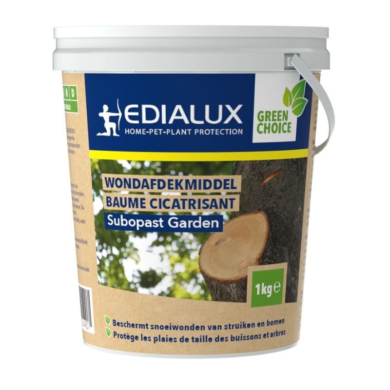 Witte emmer Edialux Subopast Garden wondafdekmiddel, 1 kg, voor bescherming van snoeiwonden bij bomen en struiken