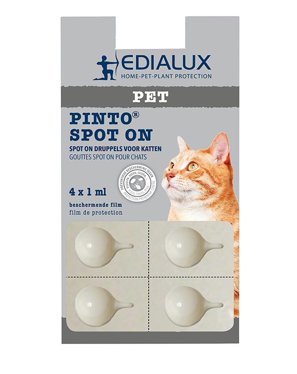 Pinto Spot On Druppels tegen vlooien en teken bij katten 3+1ml