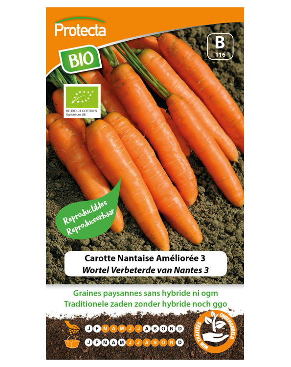 BIO Zaadvaste Wortel Zaden Verbeterde van Nantes
