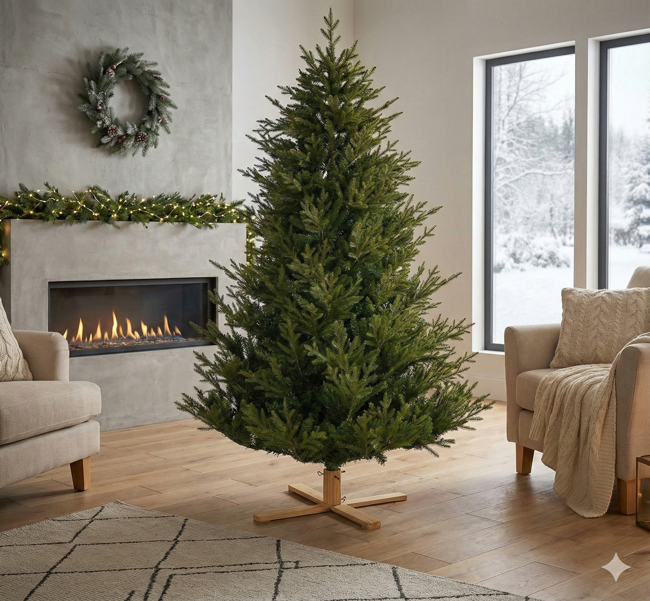 Kunststof kerstboom Woody Medium 183 cm