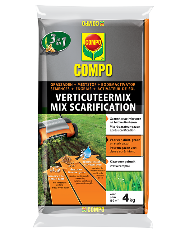 Compo Verticuteermix 3 in 1 Gazonmest na verticuteren 150m²