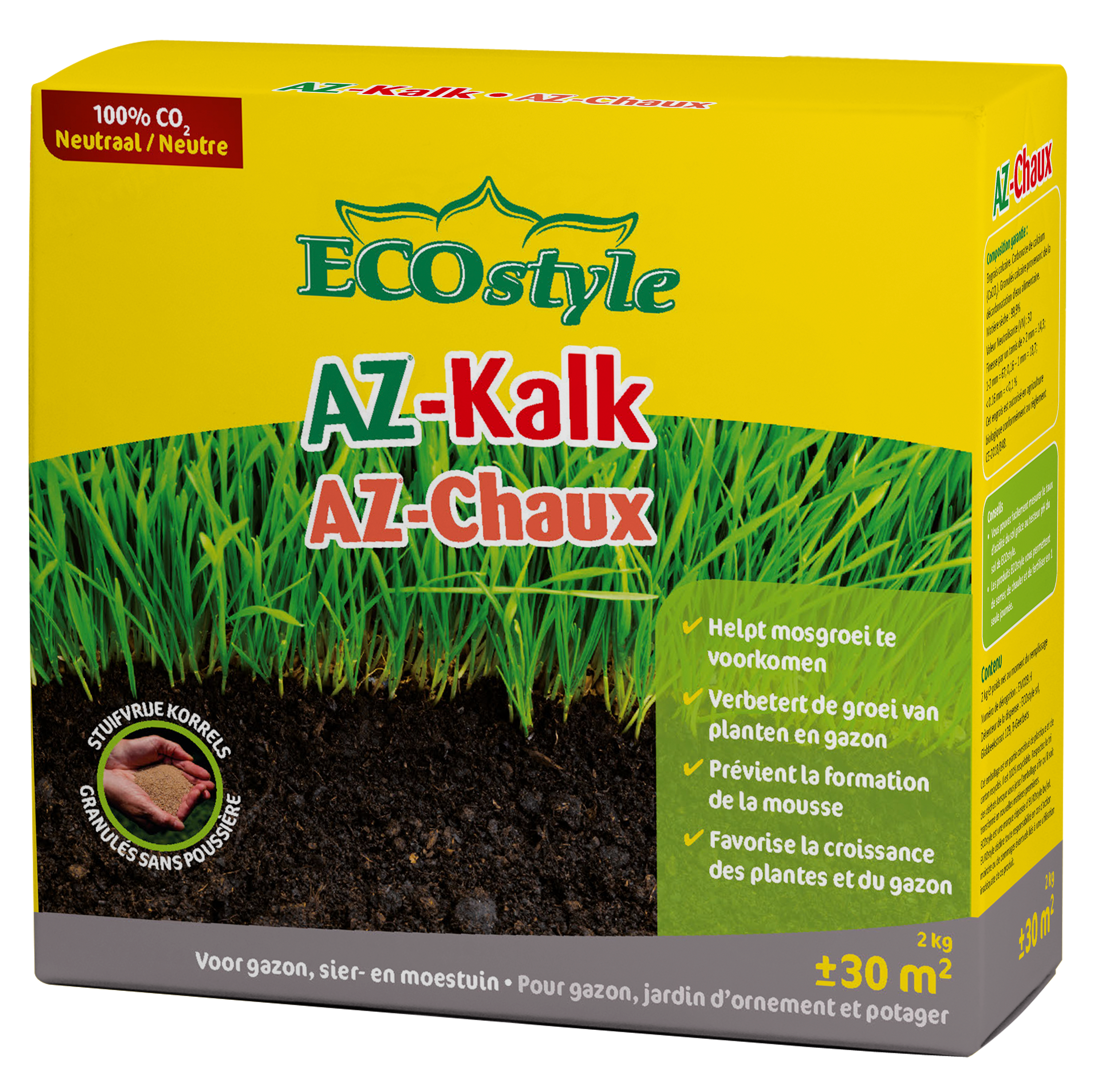 ECOstyle AZ-Kalk 30m² - Natuurlijke kalk tegen mos en pH-verbetering 🌿