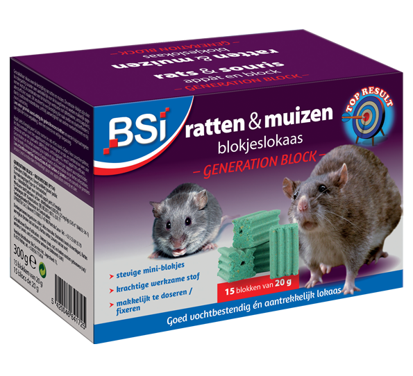 Sterk rattengif en muizengif in weersbestendige blokken 300g