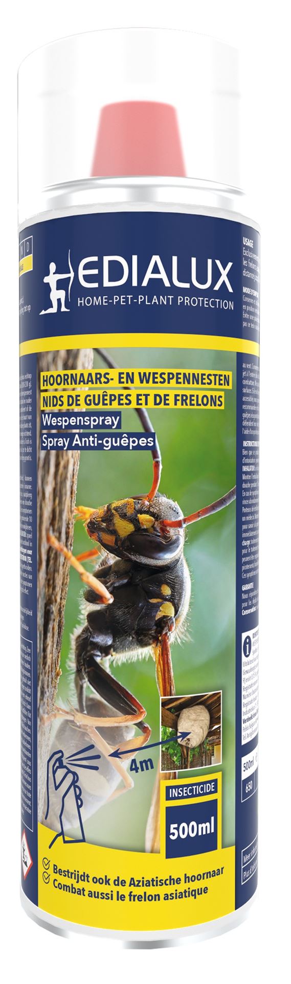 Wespenspray met turboventiel tegen wespennesten en hoornaars -Edialux 500 ml 🐝