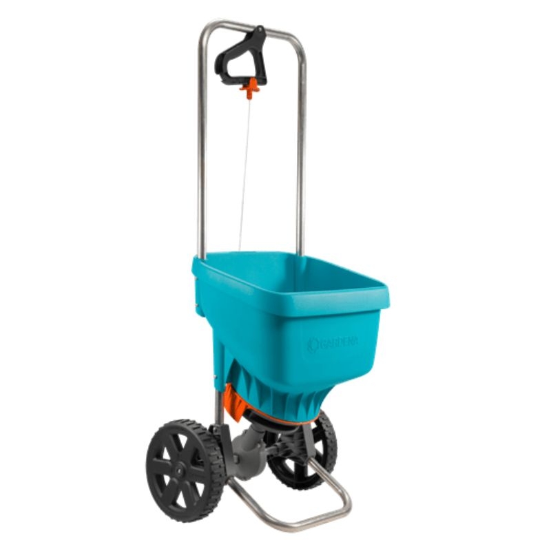 Gardena strooiwagen XL: Gelijkmatige verspreiding van meststoffen, zaden en strooigoed in uw tuin.