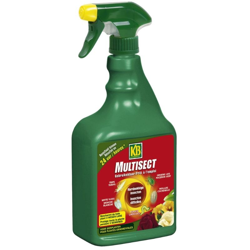 Effectieve bestrijding van zuigende en bijtende insecten op sierplanten met KB Multisect insecticide (750ml).