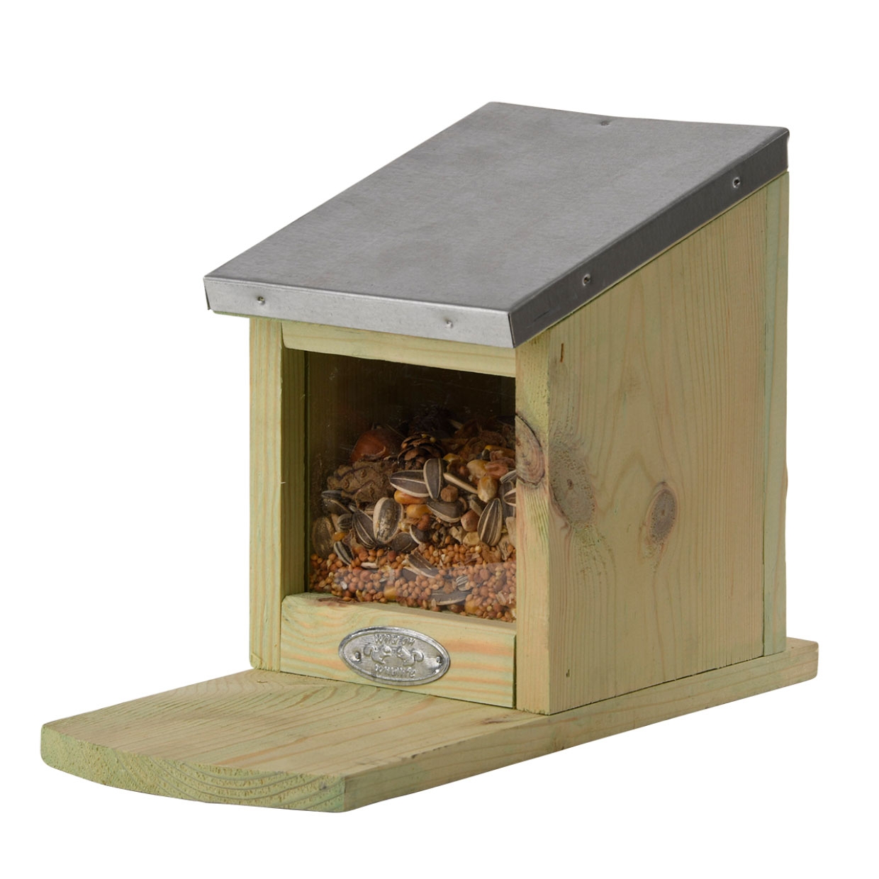 Eekhoornvoederhuisje uit hout