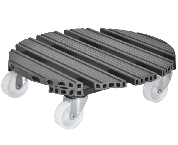 Ronde kunststof Plantentrolleys WPC 38,5 cm