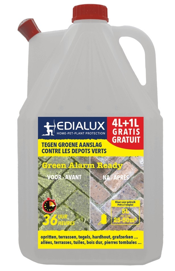 Groene aanslagreiniger aanbieding 4L + 1L gratis
