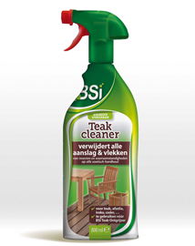 Vlekken verwijderen uit teakhout met BSI Teak cleaner 800ml