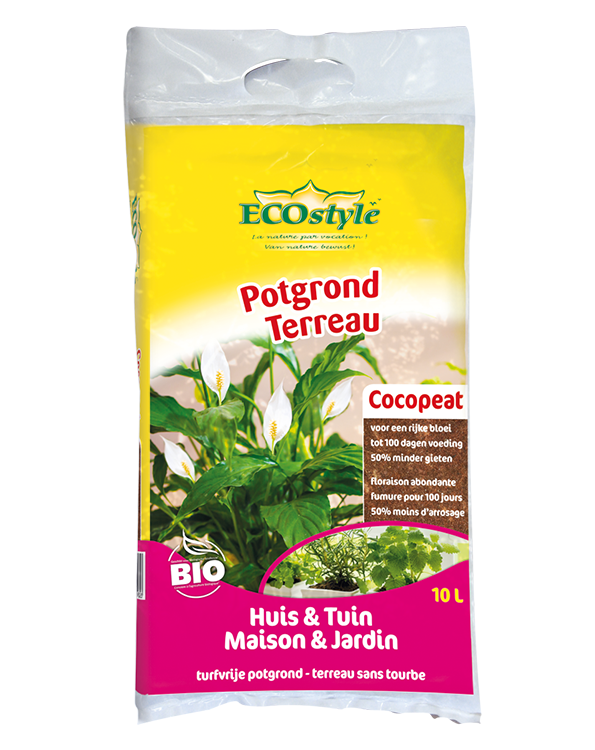 Kokospotgrond met cocosvezel 10L Ecostyle Cocopeat 