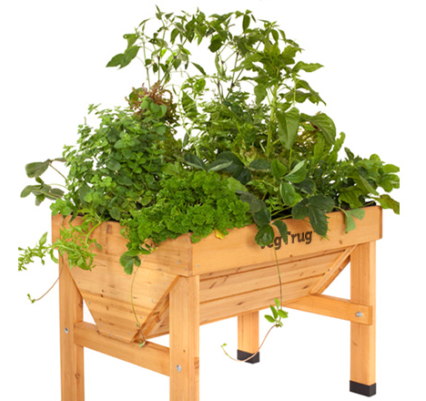 Verhoogde kweekbak "Vegtrug" uit tropisch hardhout