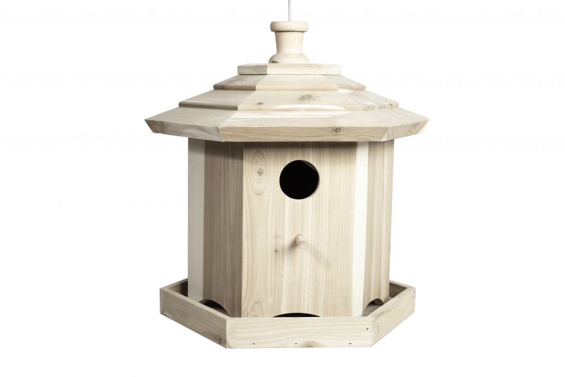 Vogelhuisje dennenhout rond Lynn - Natuurlijke nestkast - Tuinvogels