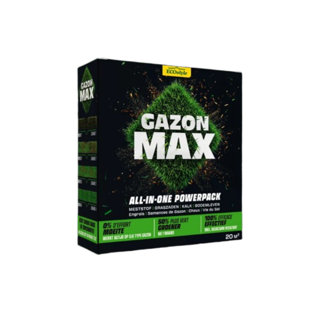 Ecostyle krachtige all-in-one Gazonmax 1 kg |  Diepgroen gazon | 20m²