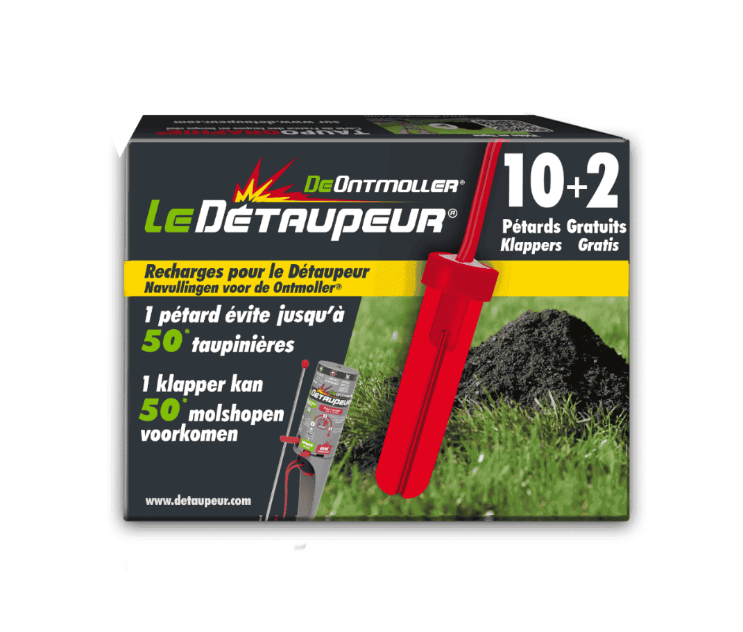 Le Détaupeur navullingen (10+2 gratis): Klappers voor de Le Détaupeur mollenverjager, effectief tegen mollenoverlast in de tuin