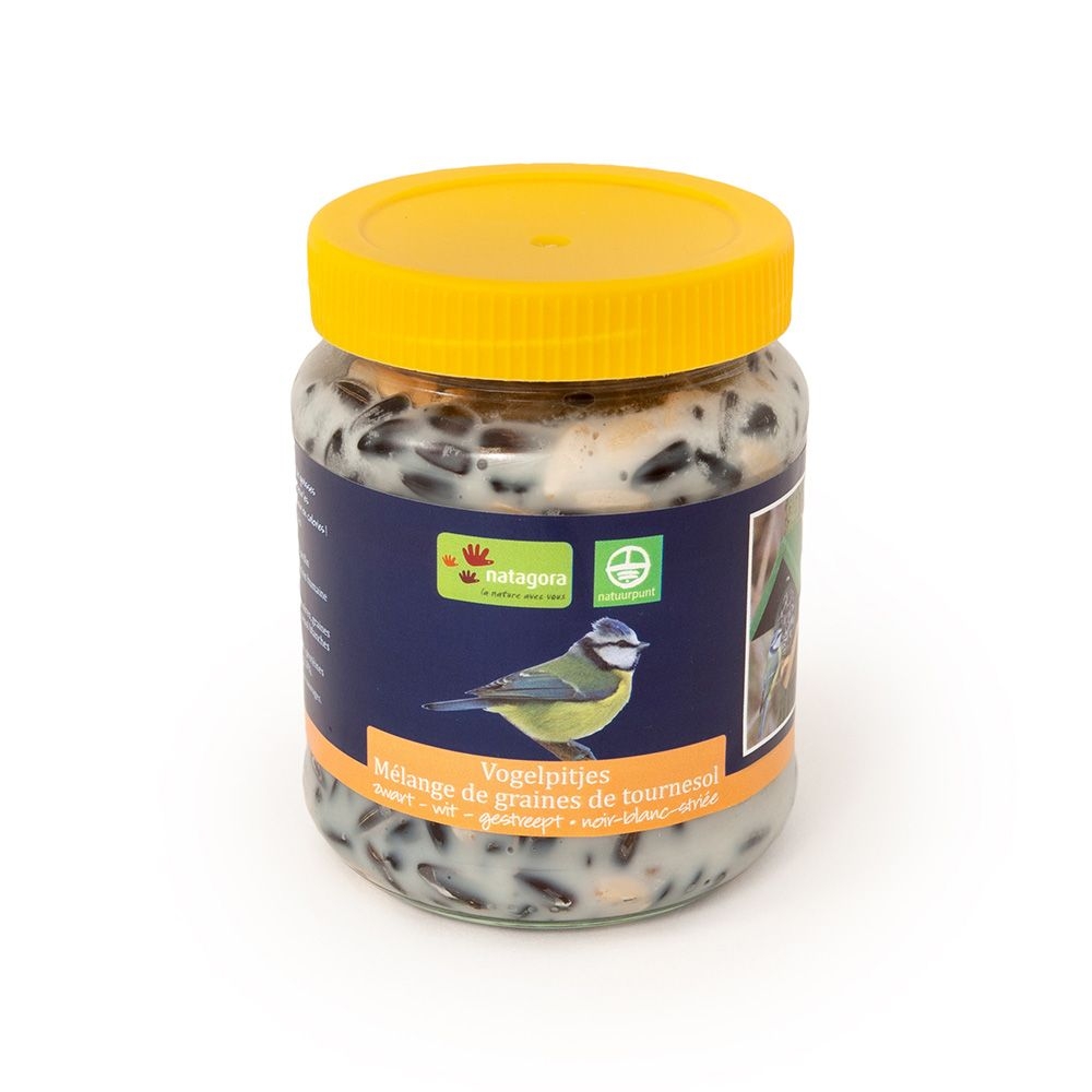 Vogelpindakaas met zonnebloempitjes