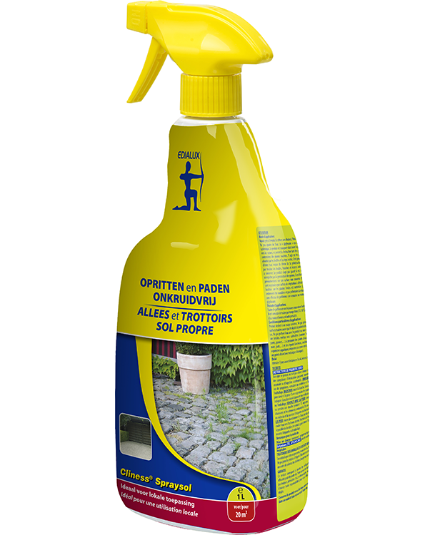 Edialux Cliness Spraysol spray tegen onkruid op oprit, paden en terras 1L