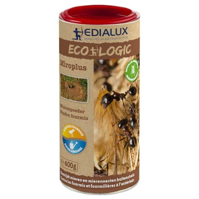 Bestrijd mieren in uw tuin met Edialux Ecologic Miroplus mierenpoeder. Snelle en doeltreffende werking.