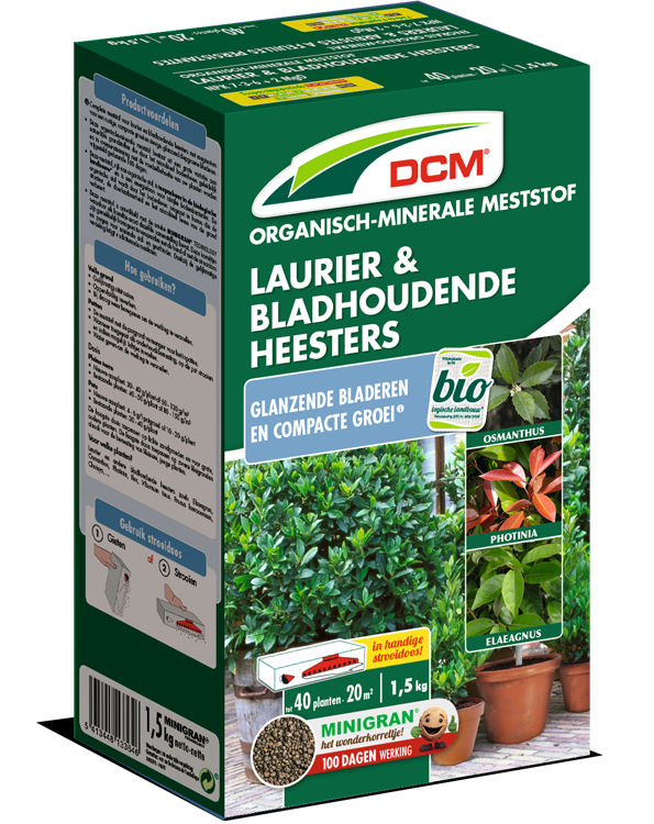 DCM Meststof voor laurier en bladhoudende heesters 1,5kg