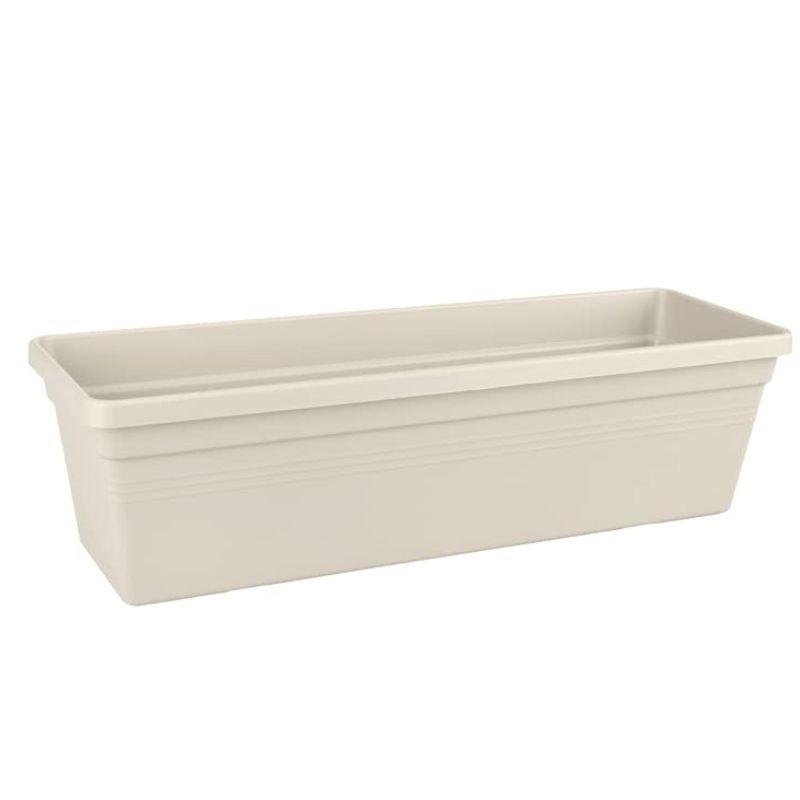 Elho Green Basics Trough 40cm Katoen Wit: Duurzame balkonbak met afwatering en overlooppijpjes voor gezonde plantjes.