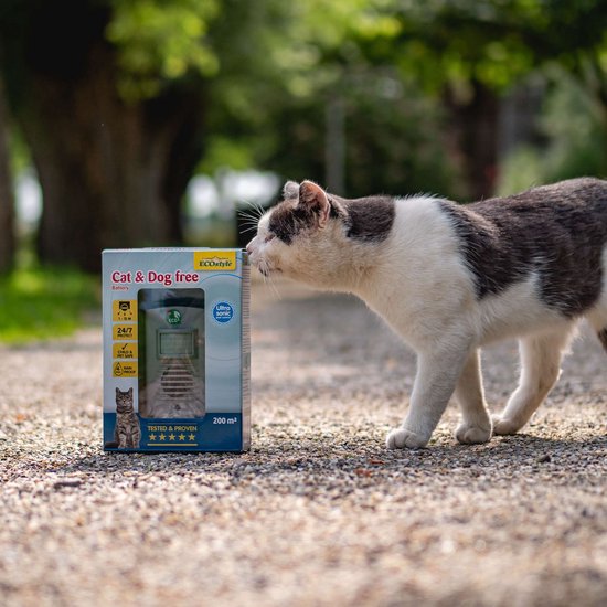 Katten verjagen met ultrasoon geluid 200m² | Ecostyle Cat & Dog free 
