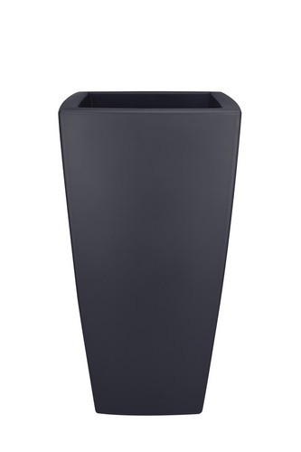 Antracietkleurige Elho Pure Soft Square High bloempot, gemaakt van duurzaam kunststof.