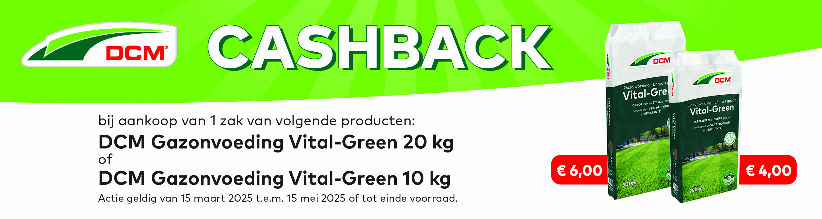DCM Vital Green gazonmest met magnesium en ijzer 500m²
