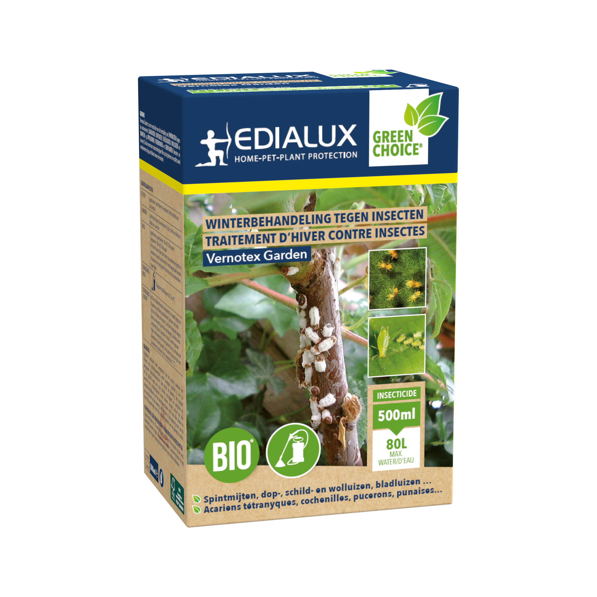 Bescherm uw sierplanten in de winter tegen insecten met Edialux Vernotex Garden, een effectieve biologische behandeling