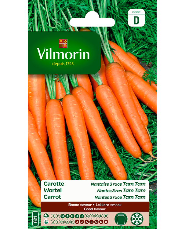 Vilmorin Wortel zaden Verbeterde Nantes 3 Tam-tam 6g