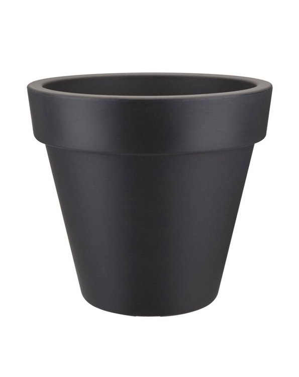 Elho Pure Round bloempot 30 cm in antraciet - lichtgewicht kunststof, geschikt voor binnen en buiten.