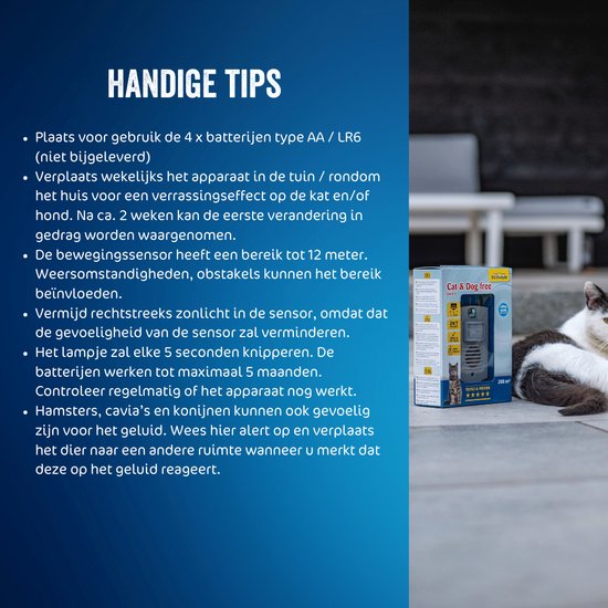 Katten verjagen met ultrasoon geluid 200m² | Ecostyle Cat & Dog free 