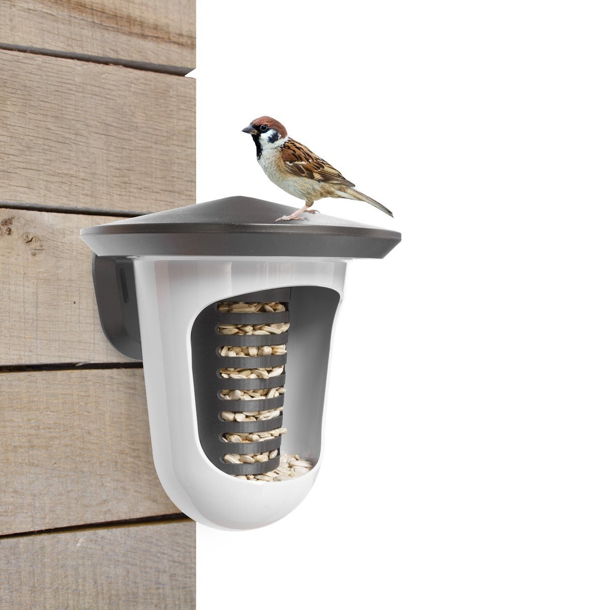 Modern vogelvoederhuisje Multi 2 in 1 wit-grijs