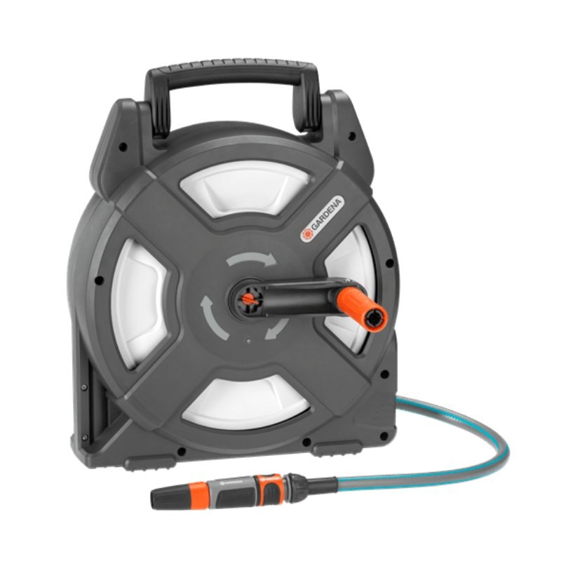 Gardena City Gardening Slangenbox 10m: Compacte en draagbare slangenbox met 10 meter tuinslang, ideaal voor kleine tuinen, terrassen en balkon.
