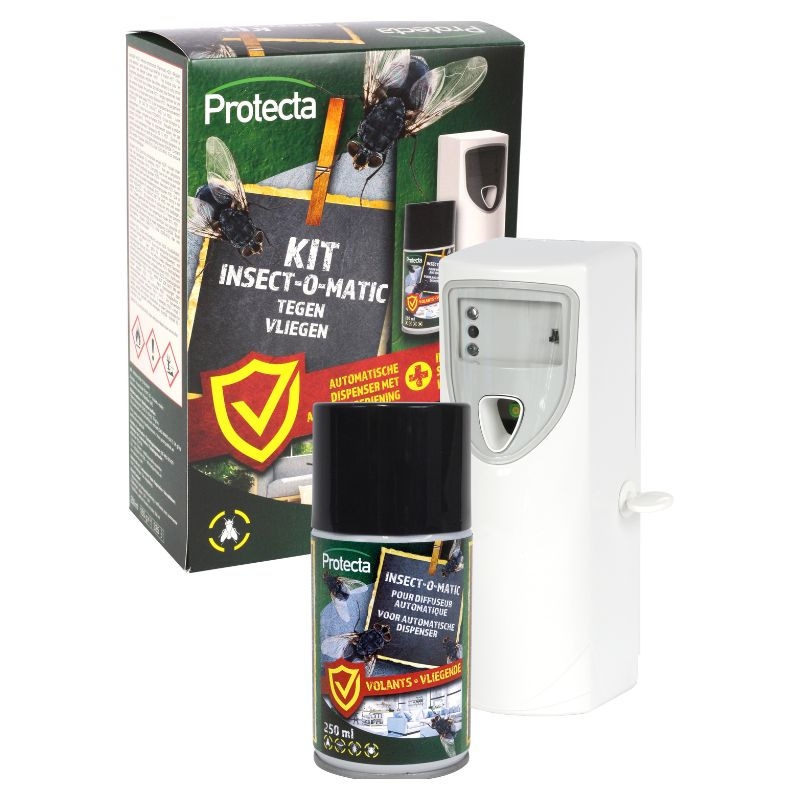 Een navulling voor de Insect-O-Matic automatische verstuiver, effectief tegen vliegende insecten.