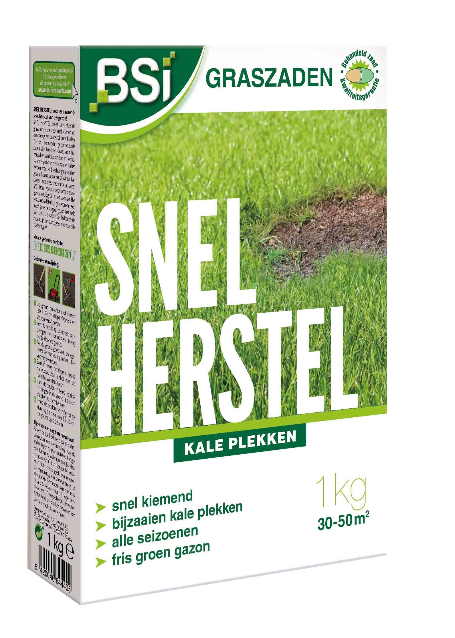 Kale plekken in gazon herstellen met snel herstel graszaad 50m²