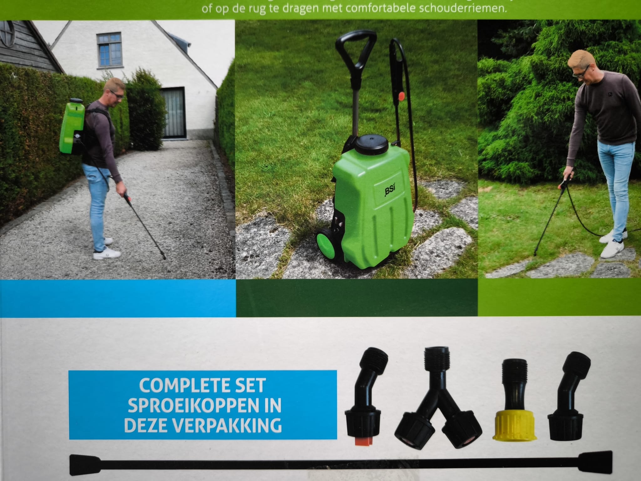Druksproeier op wielen (trolley) met herlaadbare batterij | Promopack