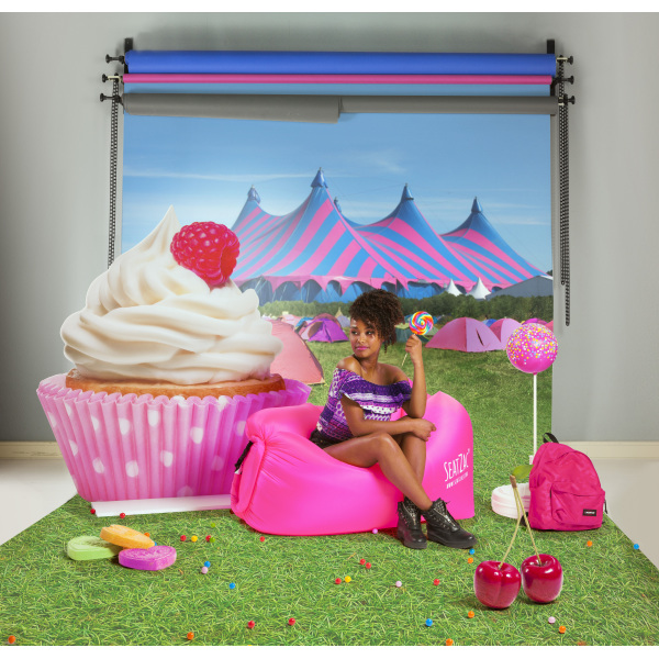 Ontspan overal met de SeatZac Candy Pink, een lichtgewicht en draagbare luchtzitzak die je in 60 seconden vult.