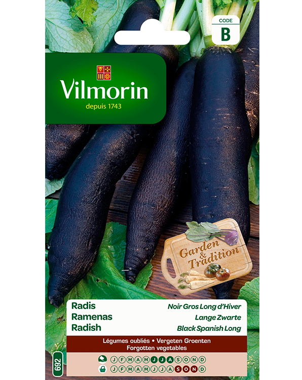 Vilmorin Rammenas zaden Lange Zwarte 6g