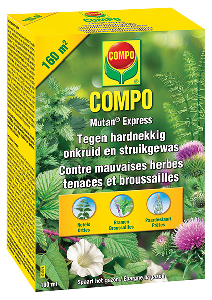 Compo Mutan Express Hardnekkig onkruid in gazons bestrijden 100ml