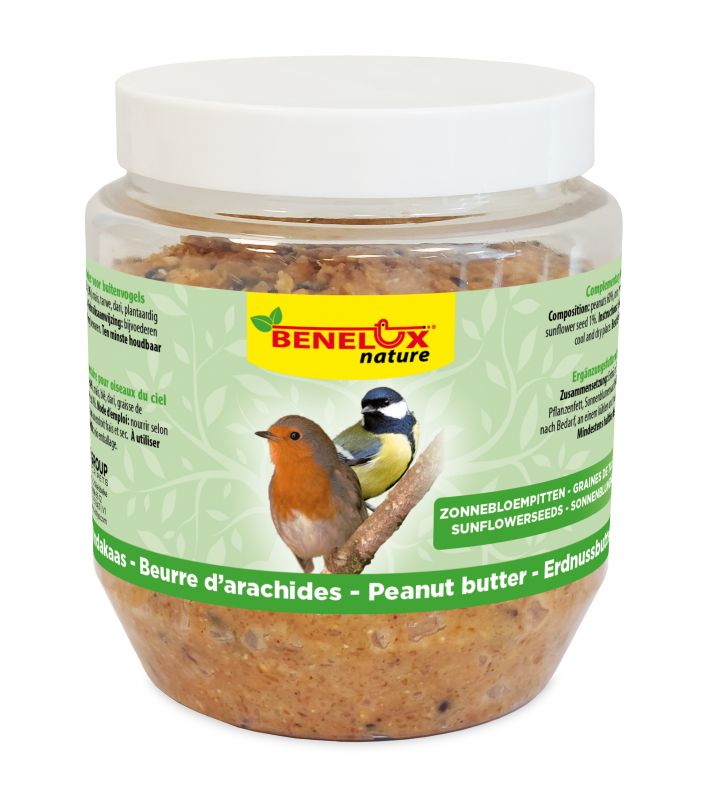 🌻 Vogelpindakaas met zonnebloempitten 350 g | vetrijke energiebron boordevol natuurlijke kracht