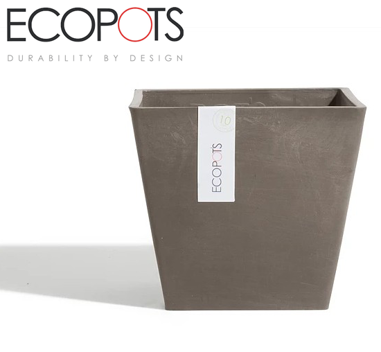 ECOPOTS Vierkante bloempot voor buiten Taupe 30x27cm