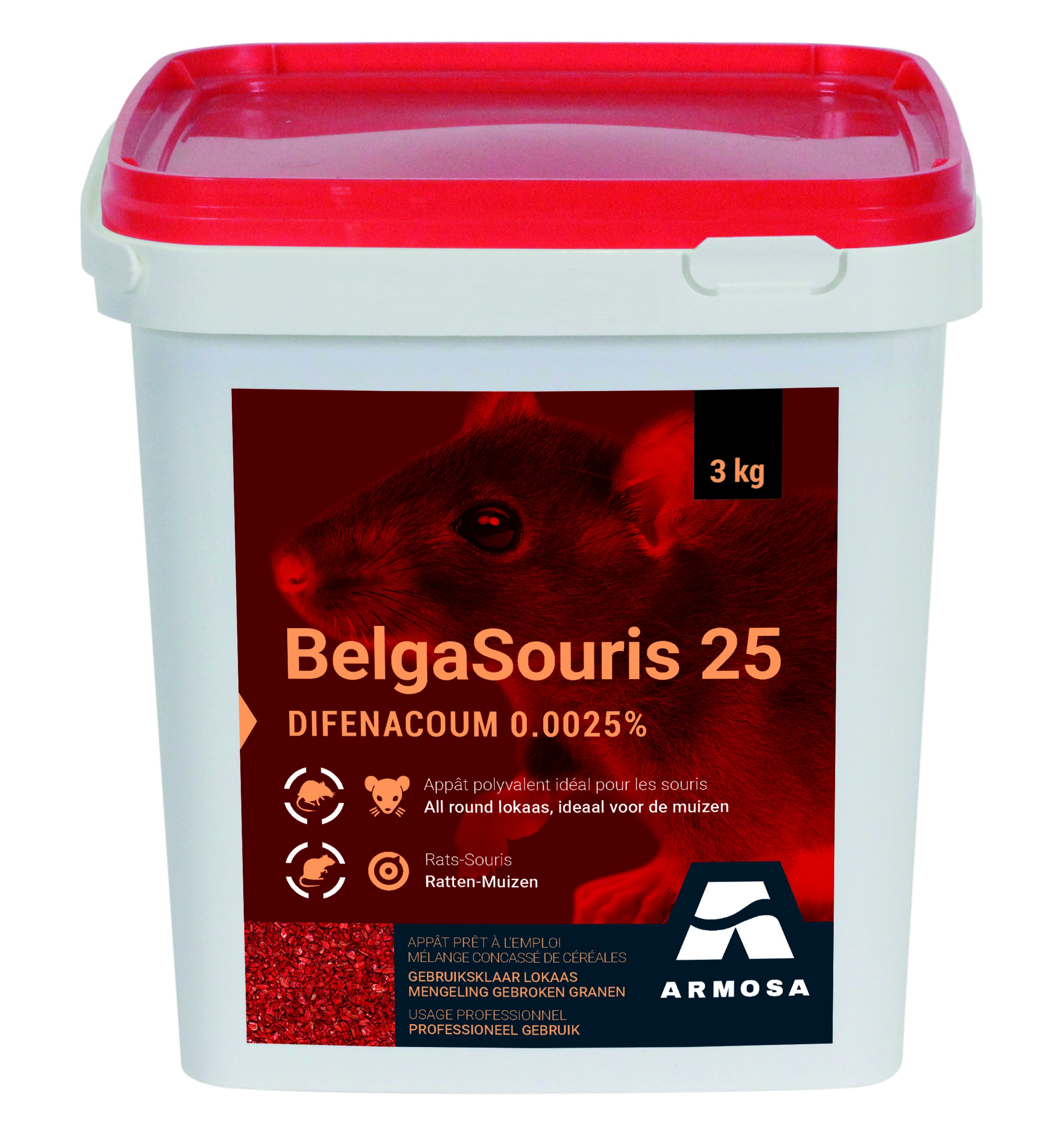 Professioneel muizengif Belgamuis graankorrels 3kg
